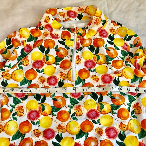 One of a kind Happy top Women Colourful joyful fruit stretchy top large fun fun - Picture 5 of 9